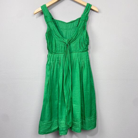 Diane Von Furstenberg Silk Dress Sz 2 Cocktail Party Garden Wedding Guest Green - Picture 5 of 12